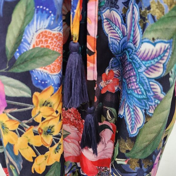 NEW Johnny Was Neon Jungle Mix Tier Dress Women S Silk Blend Tropical Boho Beach - Picture 4 of 13